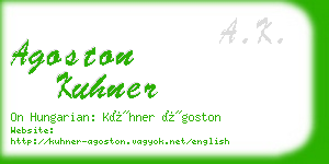 agoston kuhner business card